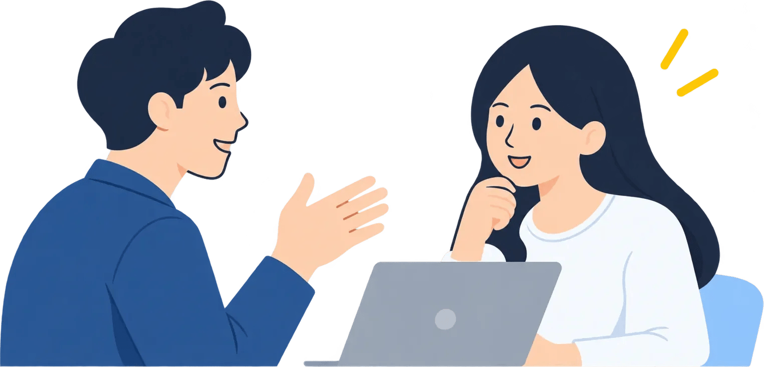目標をヒアリングし、オーダーメイドのカリキュラムを設計する様子